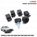 ชุด ยางรองฝากระโปรงหน้า+ข้าง 6 ชิ้น สีดำ สำหรับ Toyota Corolla KE70 TE71 KE30 TE31 TE35 KE36 TE37 KE35